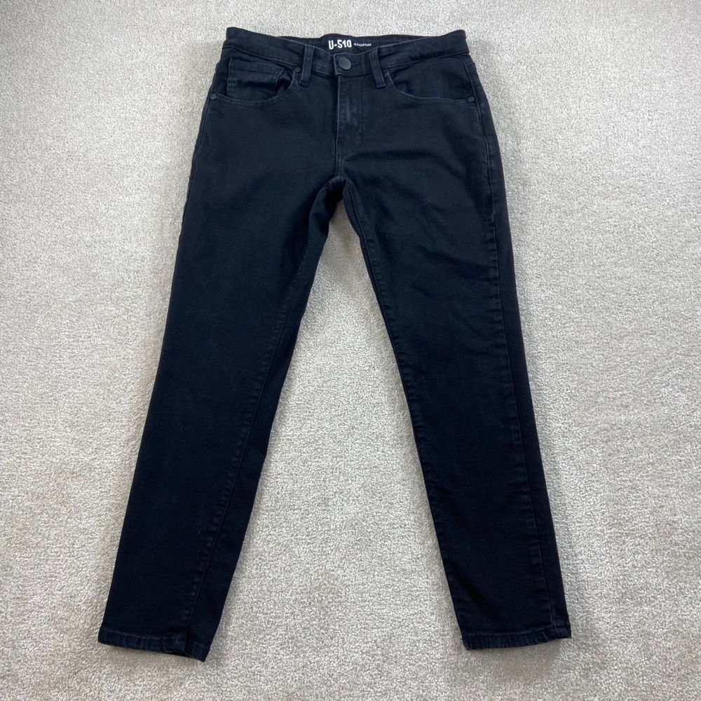 Under 5'10 Kingston Jeans Mens 30x27 Black Slim Fit Performance Stretch 23026